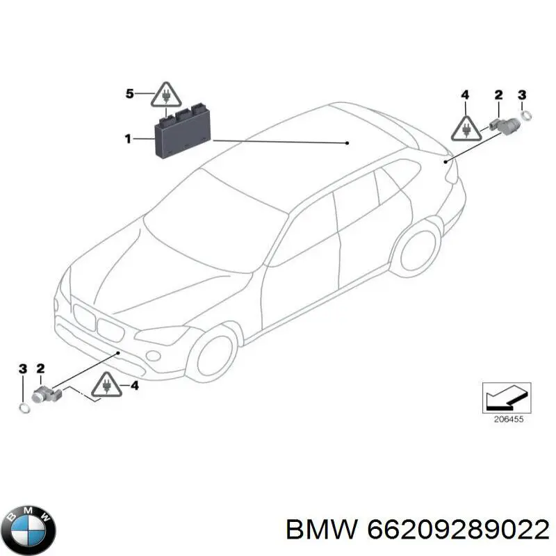 Купити 66209289022 BMW Датчик сигналізації парковки (парктроник), передній / задній,