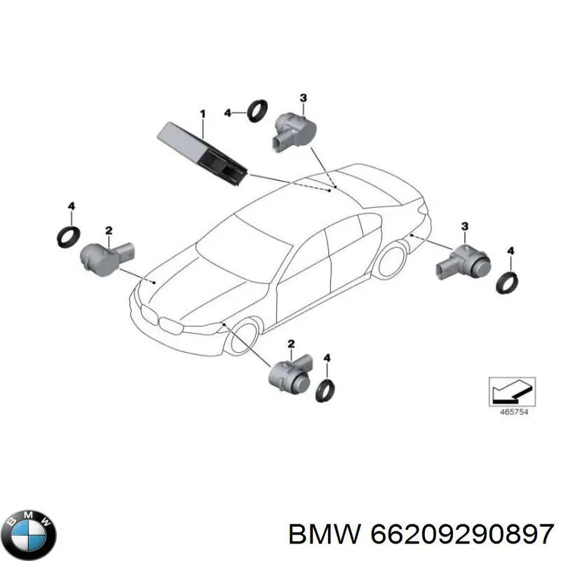 66209290897 BMW датчик сигналізації парковки (парктронік, передній/задній, бічний)