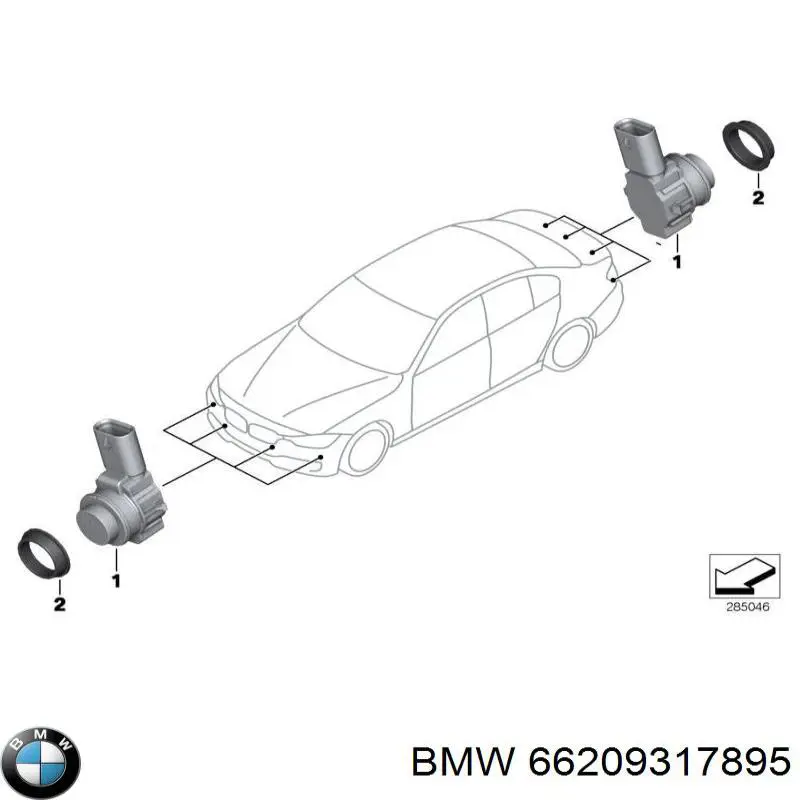 Акустична паркувальна система BMW 66209317895 ціна, від 66.68 USD