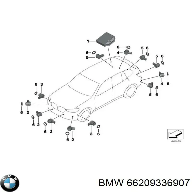 Купити 66209336907 BMW 