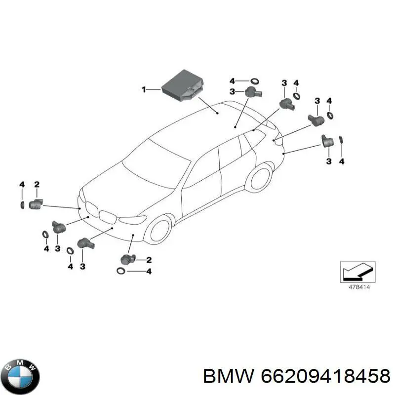  BMW 66209418458 ціна, від 38.00 USD