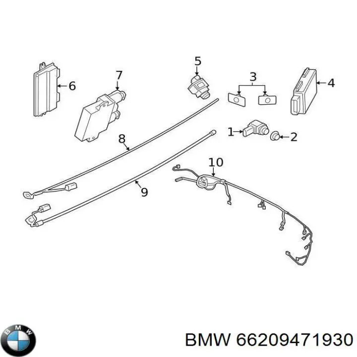 Купити 66209471930 BMW Датчик сигналізації паркування (парктронік), задній бічній