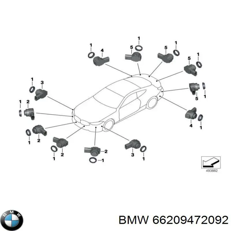 Ультразвуковий датчик парковки BMW 9826949 ціна, від 41.60 USD