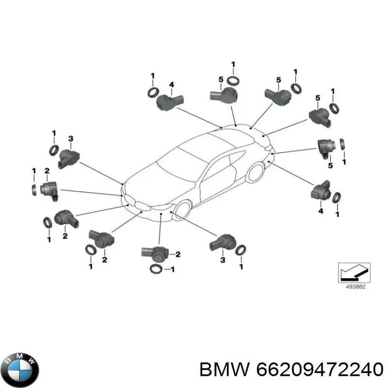 66209472240 BMW Датчик сигналізації паркування (парктронік), передній бічний