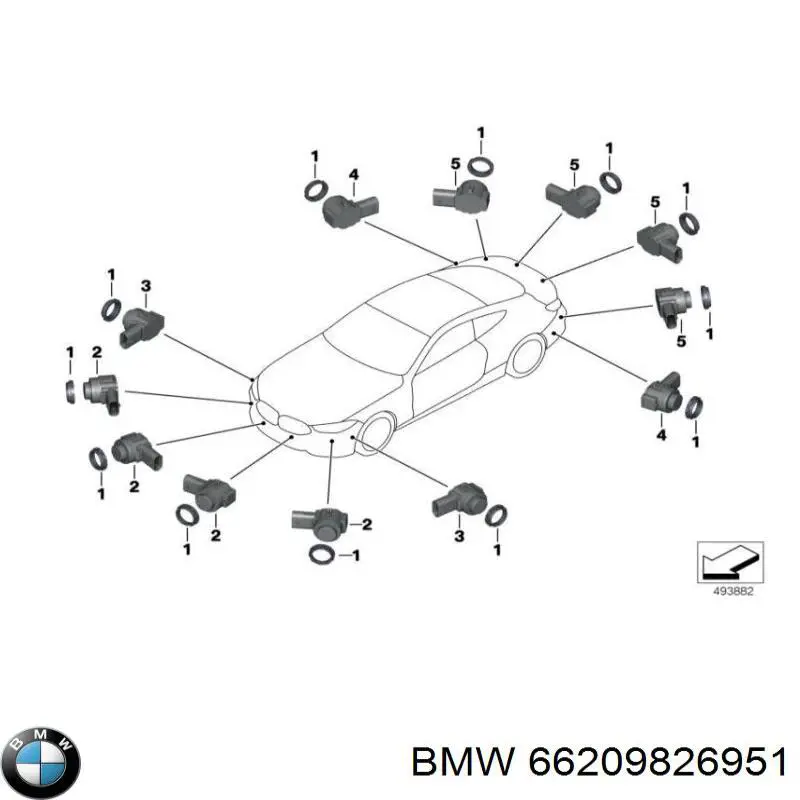 66209826951 BMW Датчик сигналізації паркування (парктронік), передній бічний