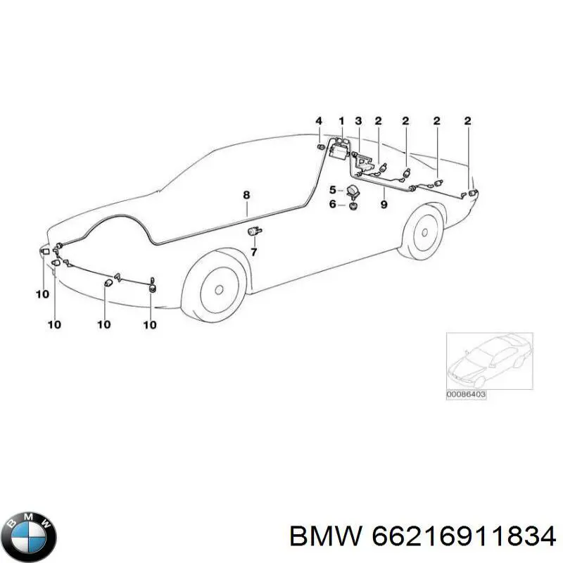 Купити 66216911834 BMW Датчик сигналізації паркування (парктронік), передній
