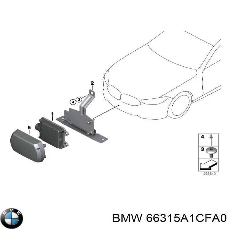 Радарний датчик дистанції BMW 5A589B4 ціна, від 310.38 USD