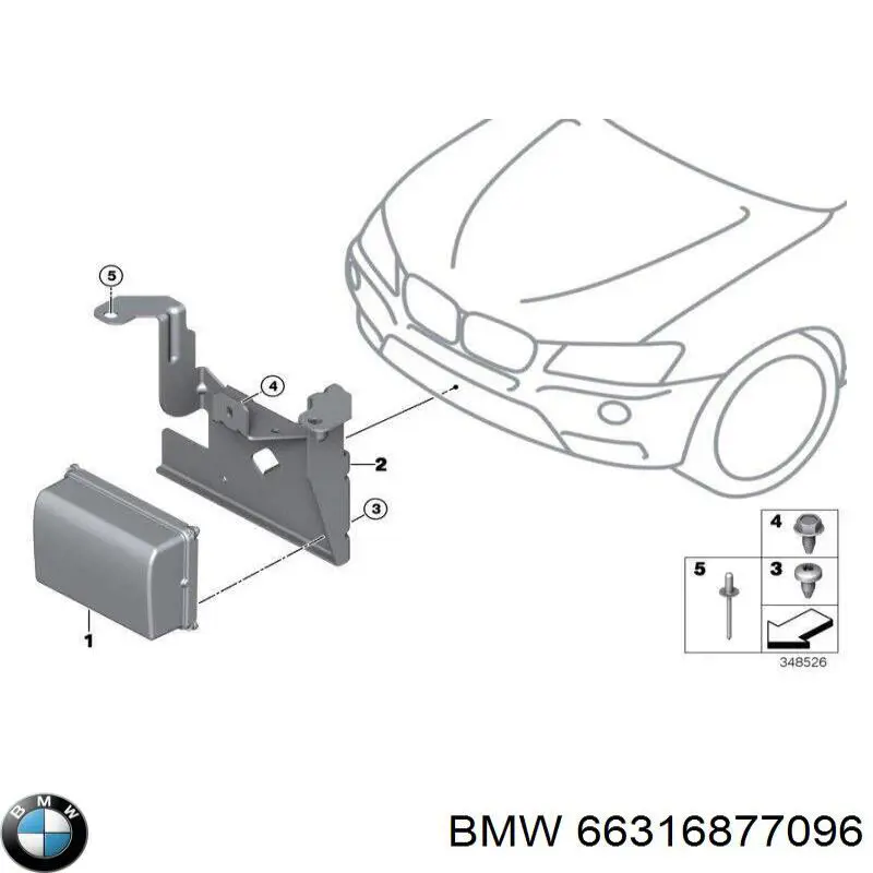 Радарний датчик дистанції 66316877096 BMW