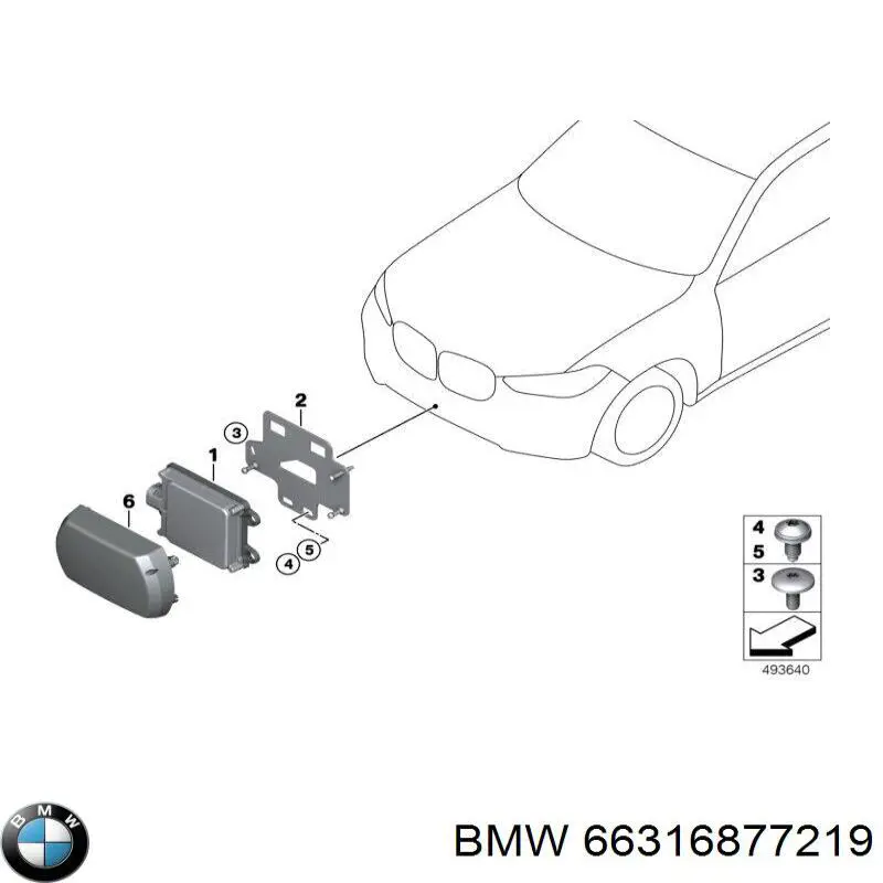 6877219 BMW Переднє ікло бампера