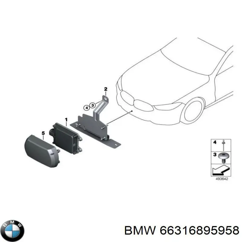 Радарний датчик дистанції BMW 66316895958 ціна, від 406.98 USD
