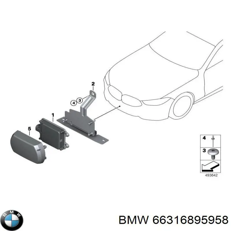 Радарний датчик дистанції 66316895958 BMW