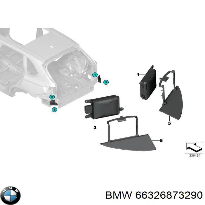 Датчик контролю мертвої зони, задній 66326873290 BMW