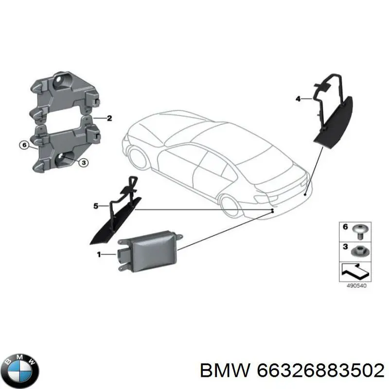 Купити 66326876894 BMW Датчик контролю мертвої зони, задній
