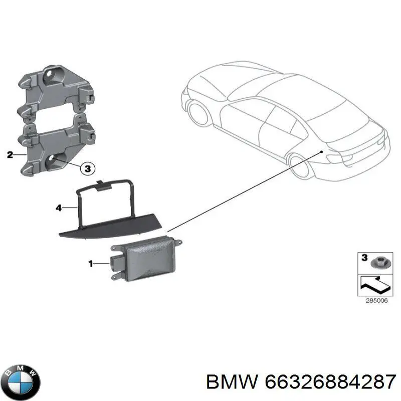 Купити 66326883501 BMW Датчик контролю мертвої зони, задній