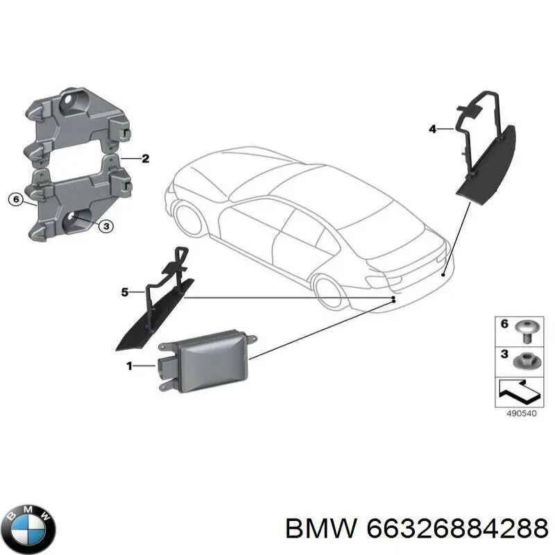 Датчик контролю мертвої зони, задній BMW 66326884288 ціна, від 143.93 USD