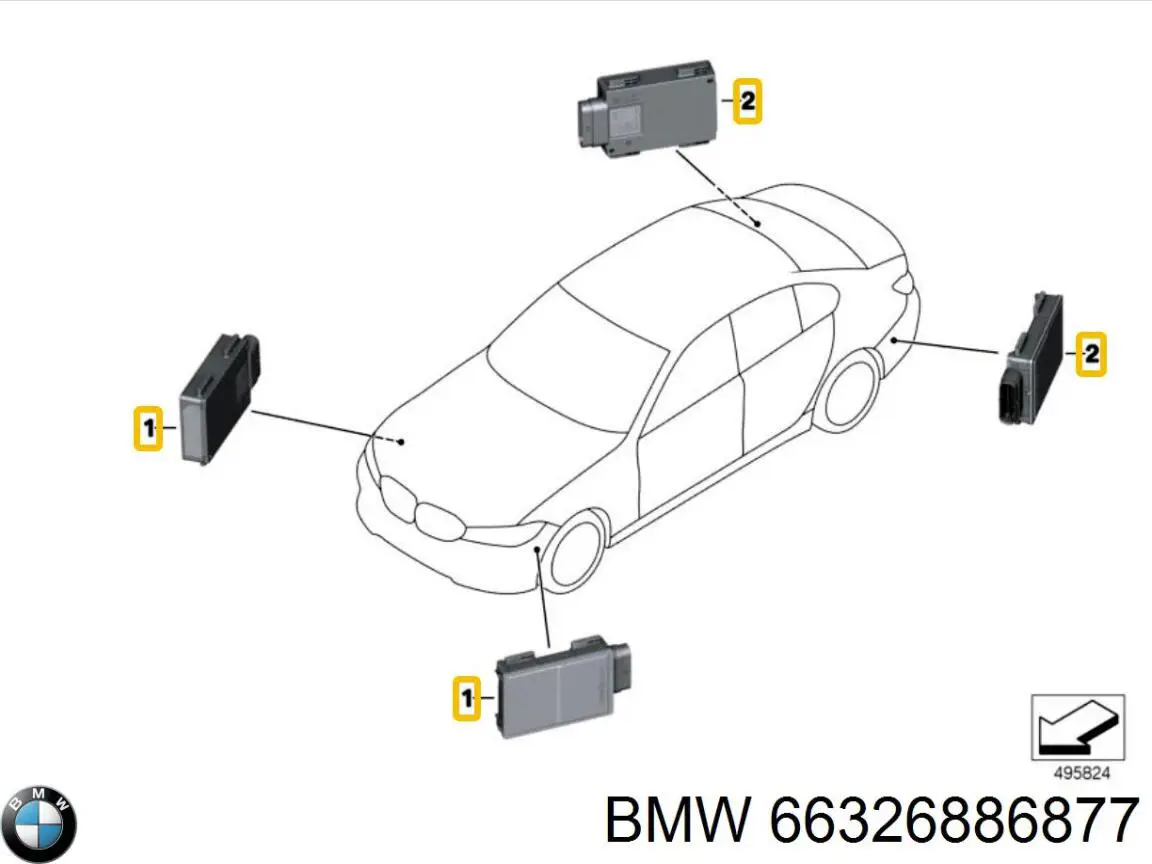 Радар зміни смуги руху BMW 6877835 ціна, від 154.67 USD