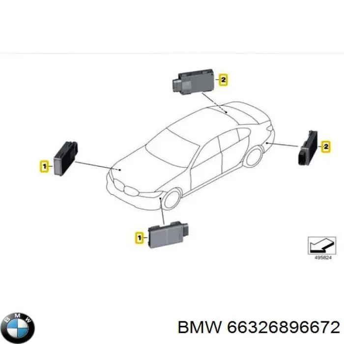 Купити 66326896672 BMW Датчик контролю мертвої зони, задній