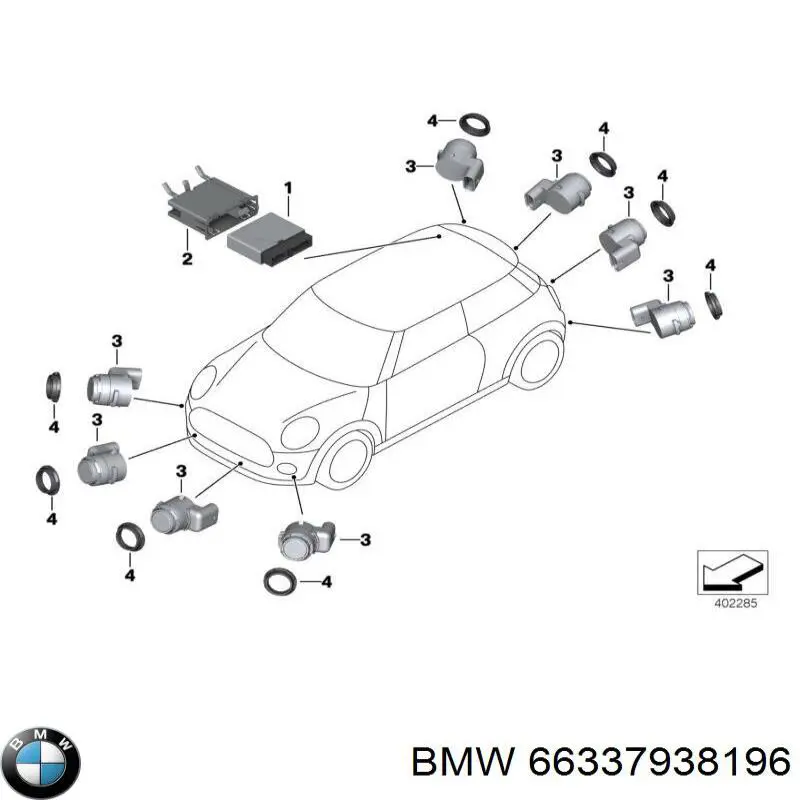 Модуль керування (ЕБУ) парктроніком BMW 66336828085