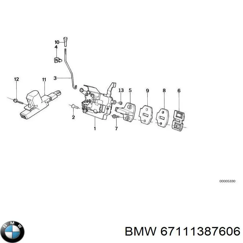 67111387606 BMW мотор-привід відкр/закр. замка двері, передньої