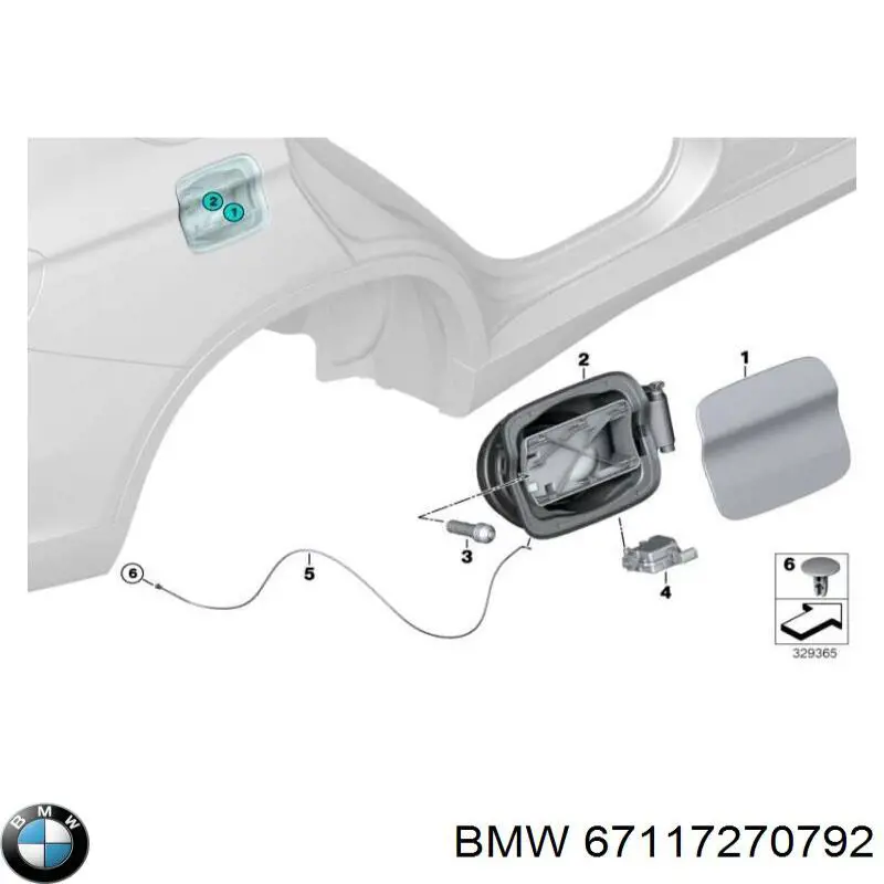 Замок відкривання лючка бензобаку BMW 67117270792 ціна, від 6.33 USD