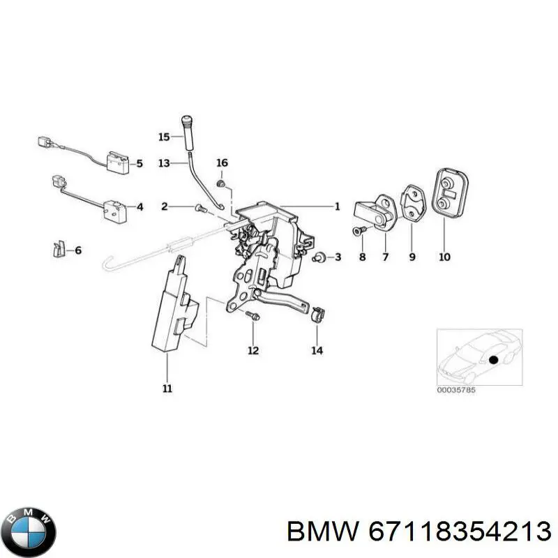Мотор-привід відкр/закр. замка двері, передньої на BMW 8 (E31)