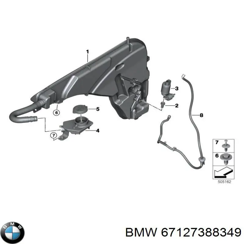 67127388349 BMW насос-двигун омивача скла, перед/зад