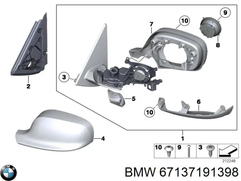 Купити 67137191398 BMW Двигун приводу лінзи дзеркала заднього виду