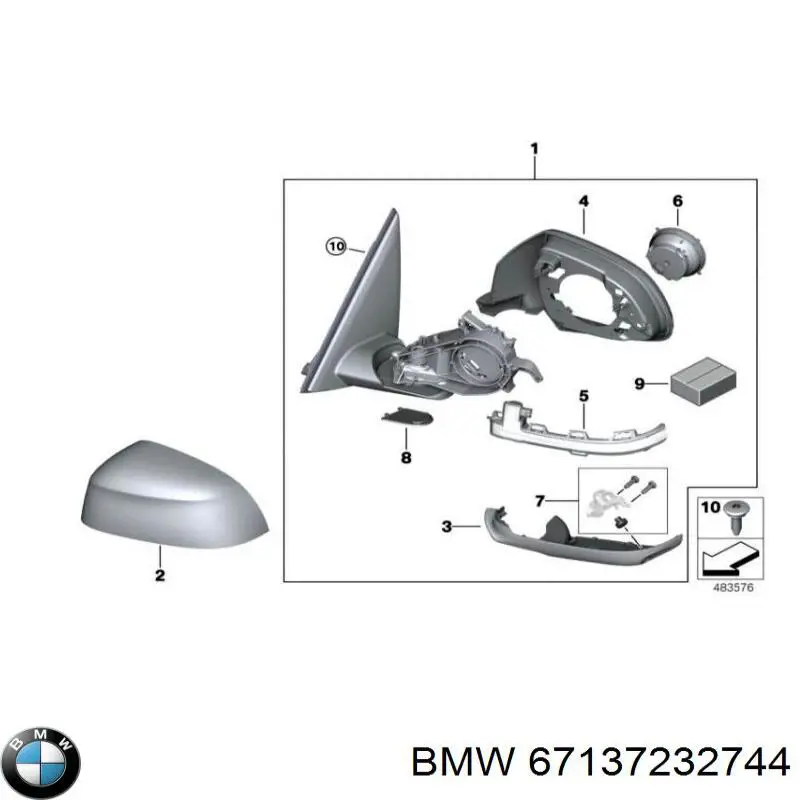 Двигун приводу лінзи дзеркала заднього виду BMW 67137232744 ціна, від 30.41 USD