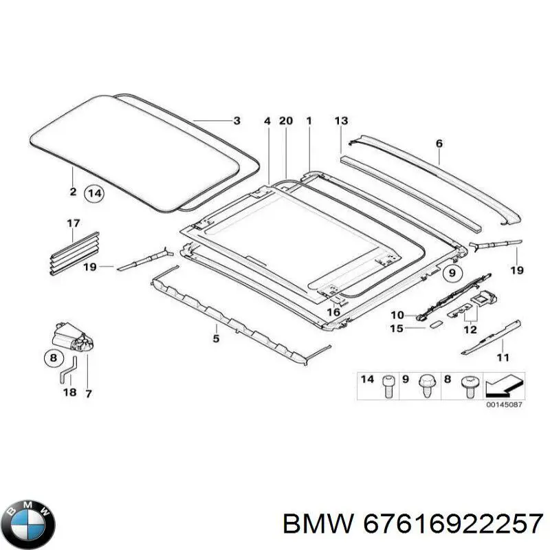 Двигун приводу люка BMW 67616922257 ціна, від 10.22 USD