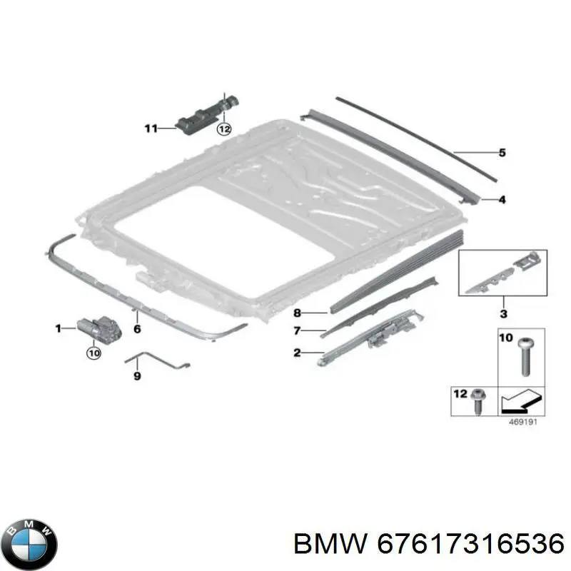 7316536 BMW Мотор приводу люка
