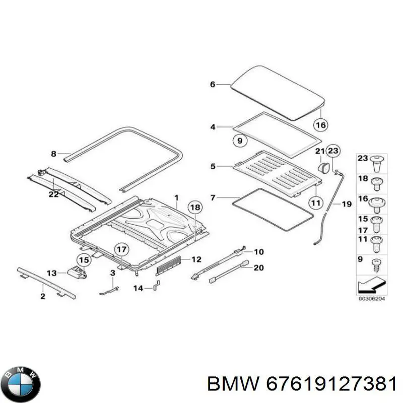 67619127381 BMW Мотор приводу люка
