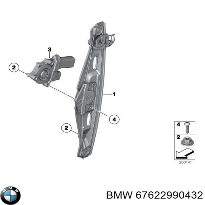 Моторчик склопідйомника двері задніх, правих на BMW X1 (E84)