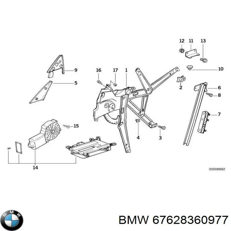 Двигун склопідіймача двері передньої, правої BMW 67628360977 ціна, від 14.11 USD