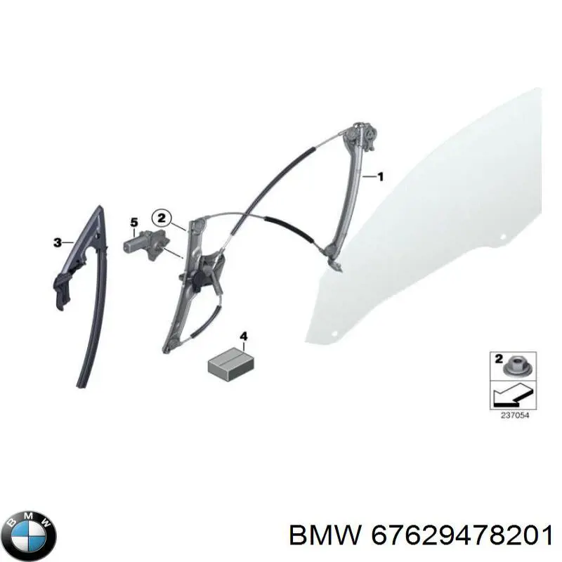 67629478201 BMW Мотор склопідйомника водійських дверей