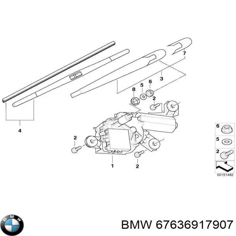  Двигун склоочисника заднього скла BMW X3 