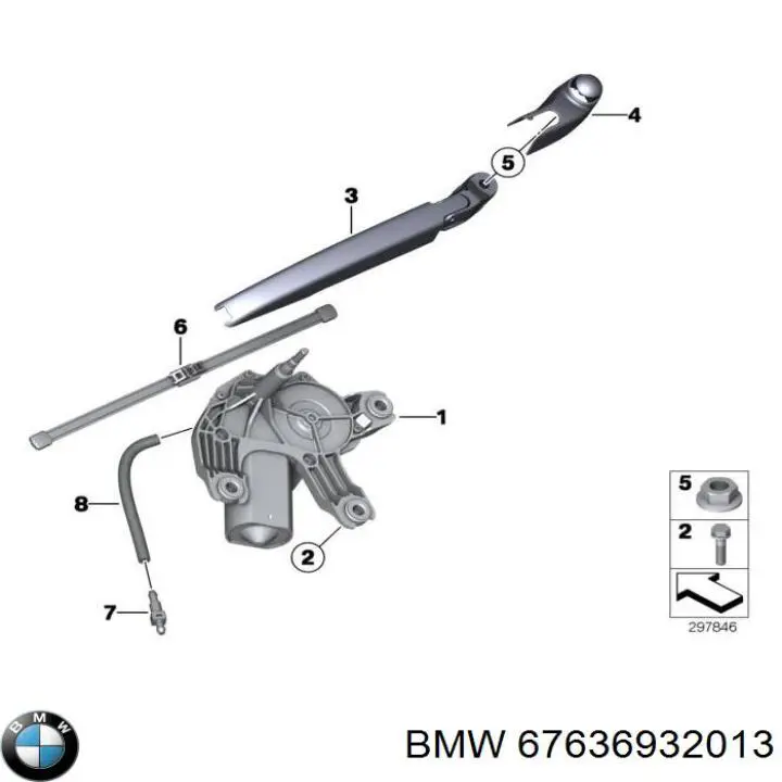 Купити 67636932013 BMW Двигун склоочисника заднього скла