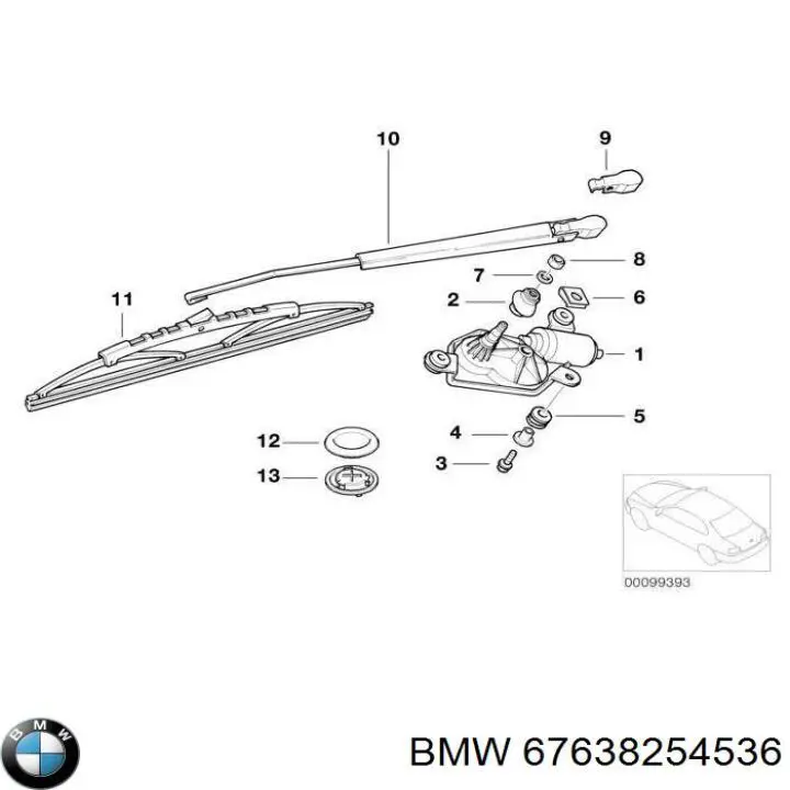 Склоочисник дверей задка BMW 67638254536 ціна, від 66.69 USD