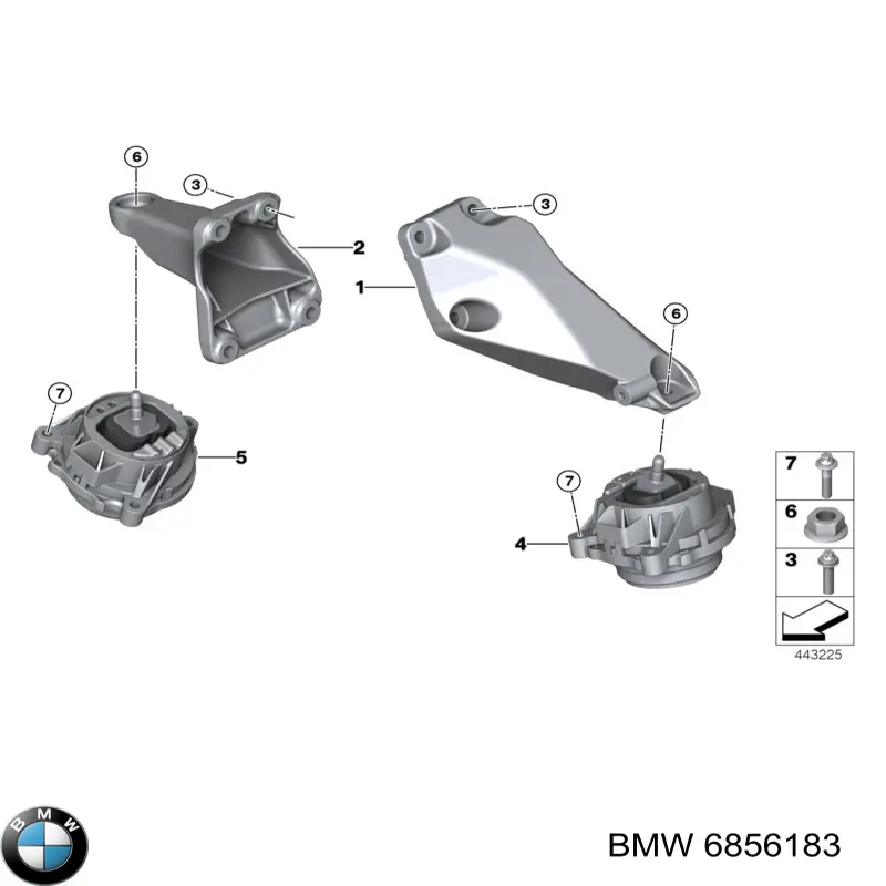 Ліва подушка двигуна BMW 6856183 ціна, від 50.67 USD