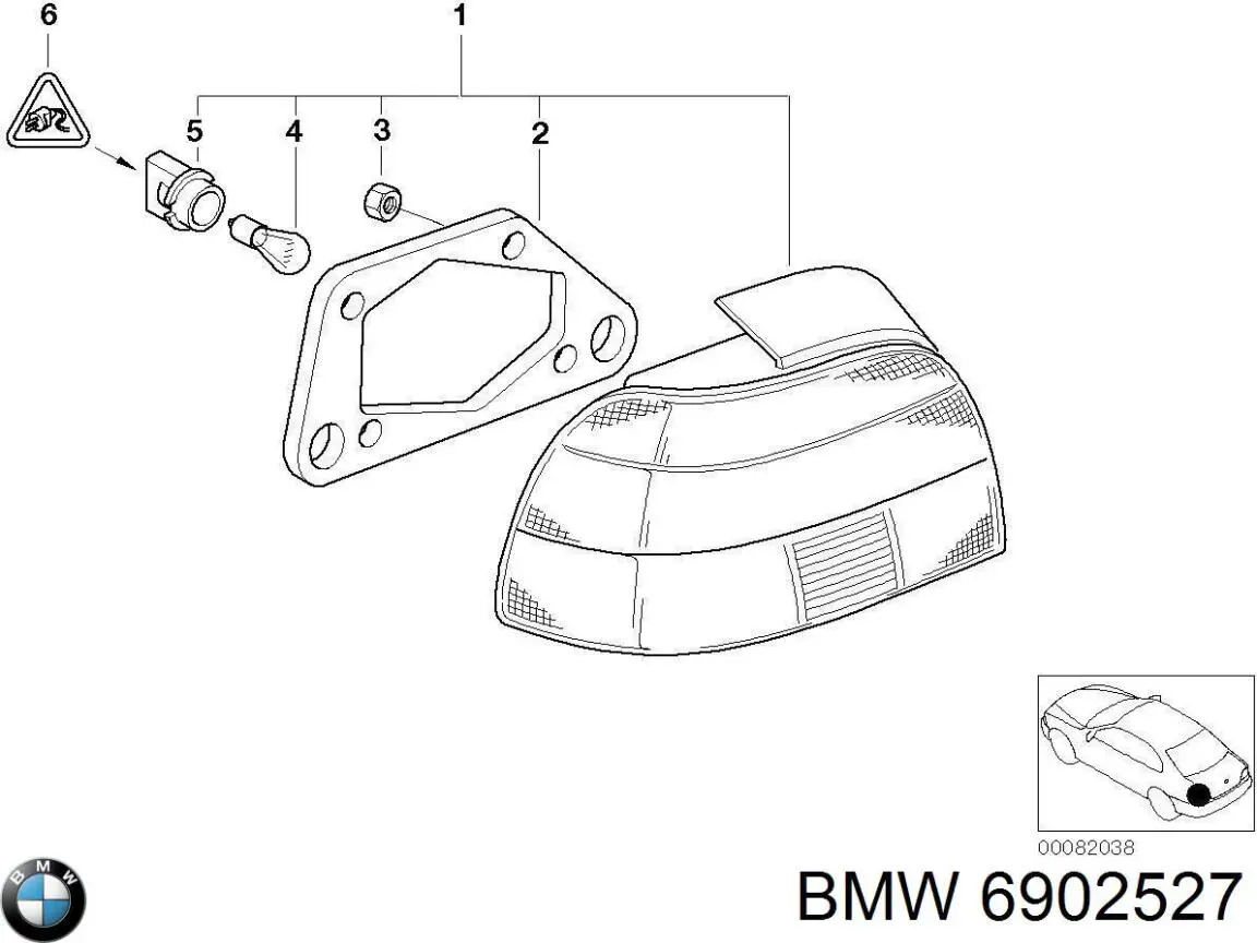 6902527 BMW ліхтар задній лівий