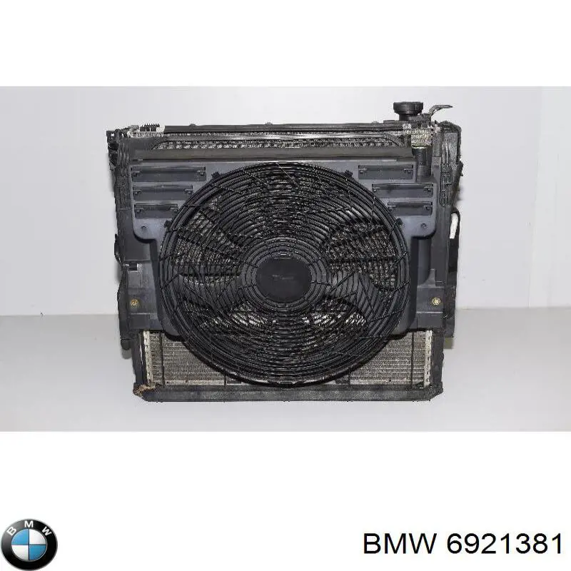 6921381 BMW дифузор радіатора кондиціонера, в зборі з крильчаткою і двигуном
