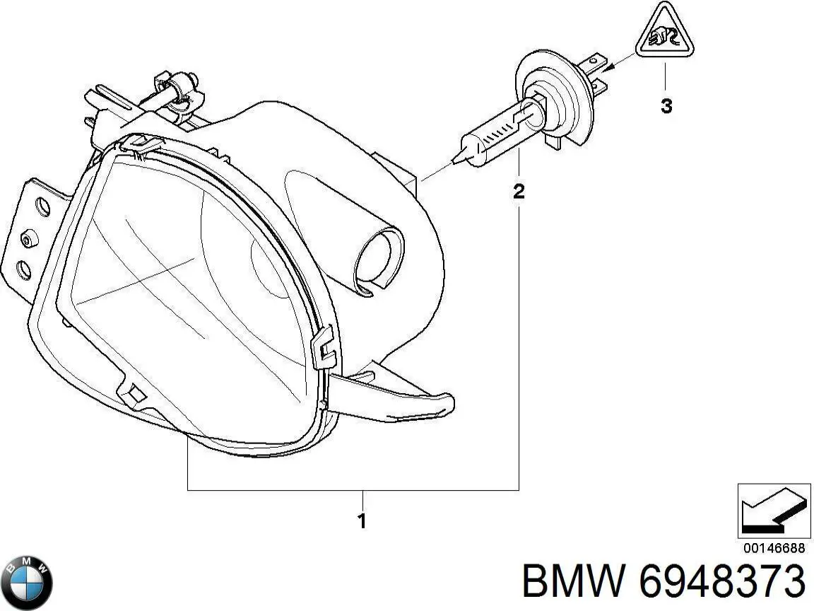 Фара протитуманна, ліва 6948373 BMW