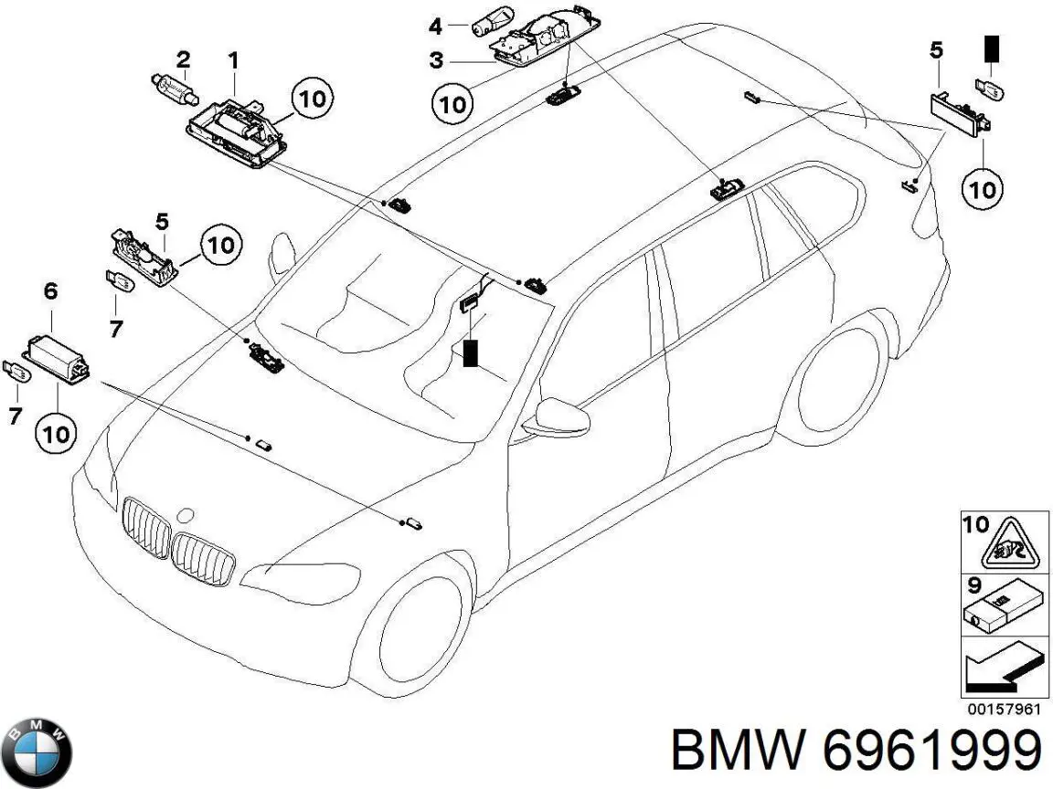 Купити 6961999 BMW Лампа підсвічування в двері, передньої правої