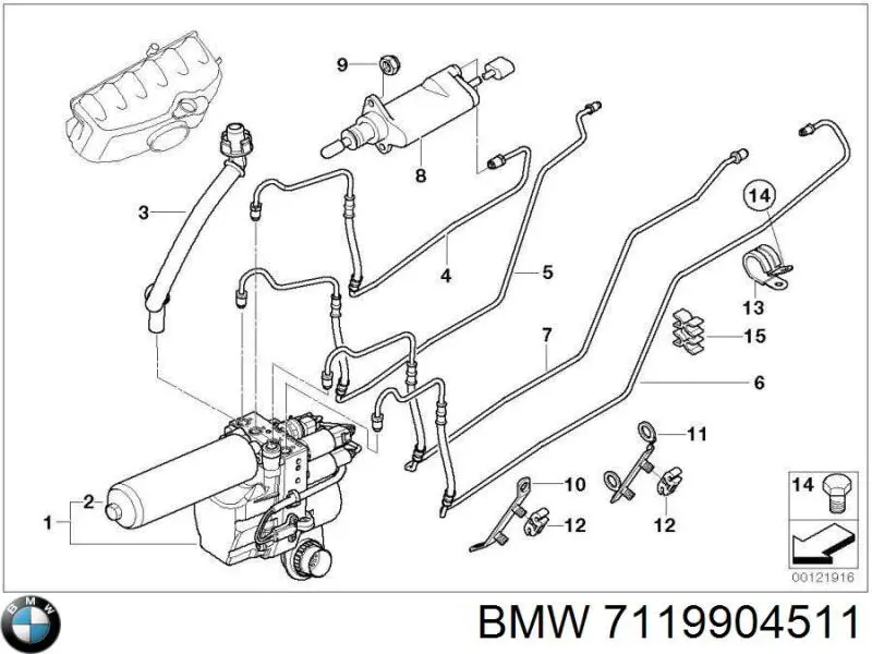 Болт переднього важеля, нижнього 7119904511 BMW