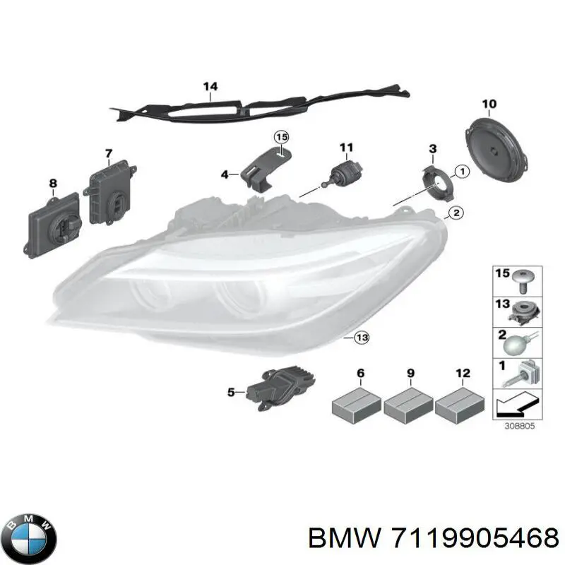 Лампочка переднього габариту 7119905468 BMW