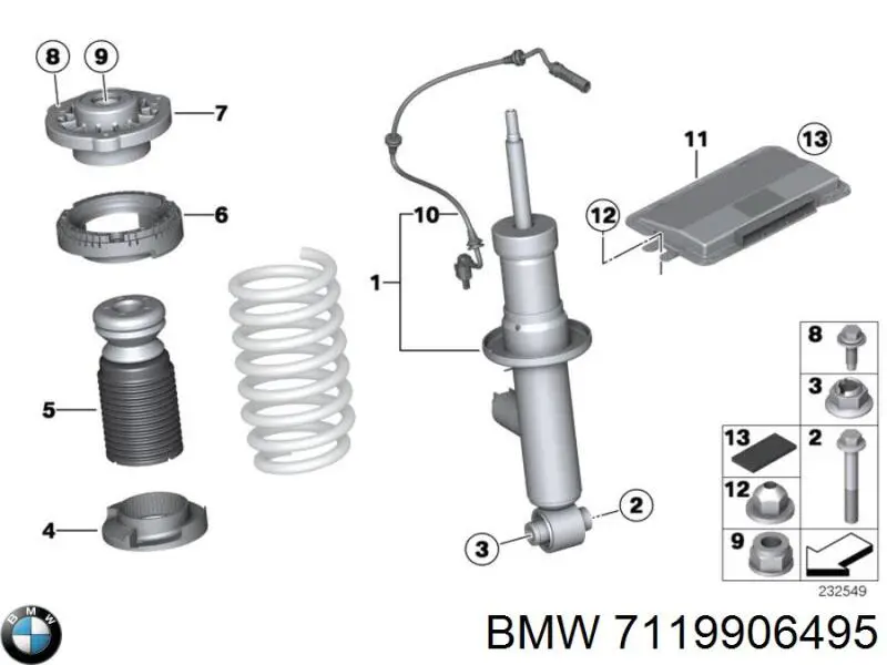 Болт переднього важеля 7119906495 BMW