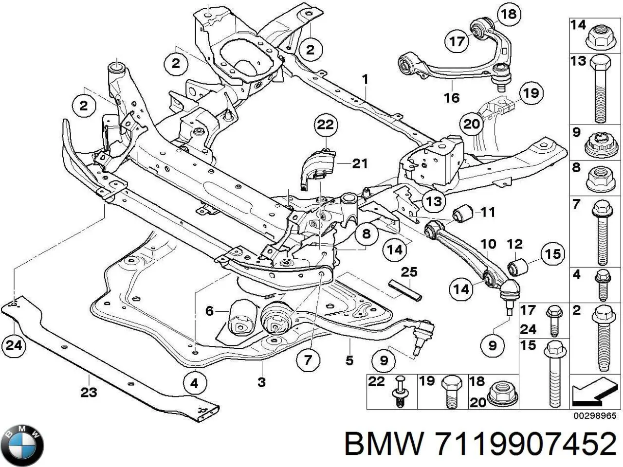 Болт переднього важеля BMW 7119907452 ціна, від 4.99 USD