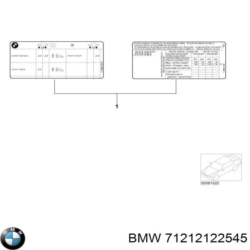 71212122545 BMW 