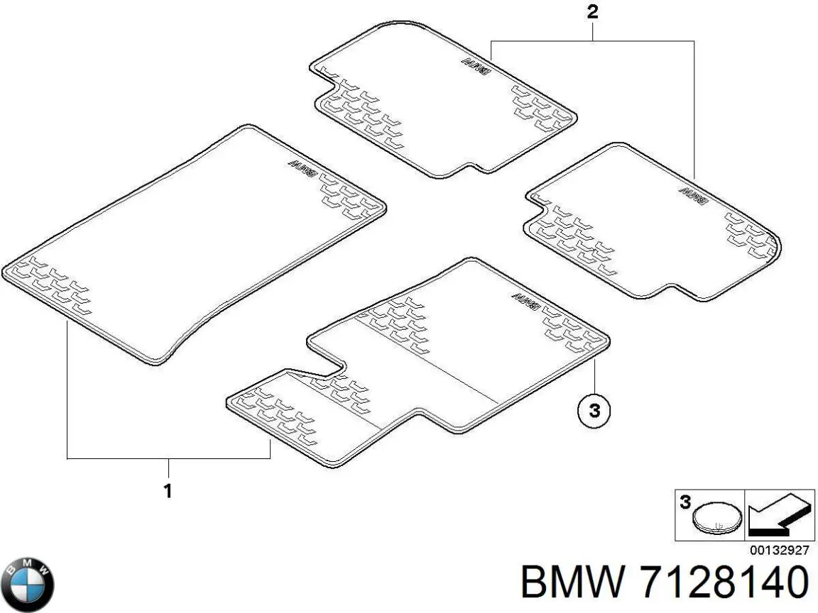 Кріплення килимків салонних, комплект 7149166608 BMW