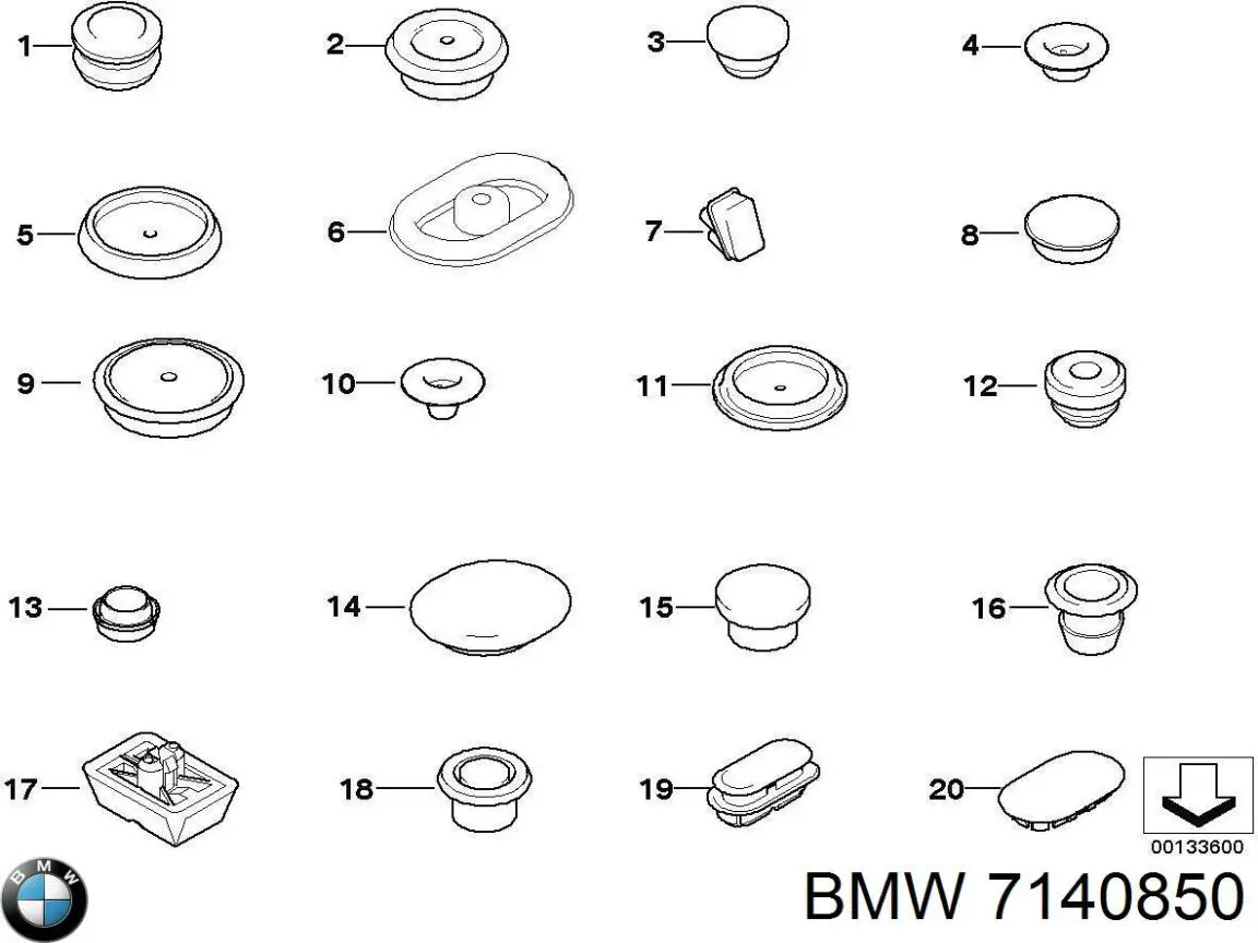 Заглушка днища кузова BMW 7140850 ціна, від 1.13 USD