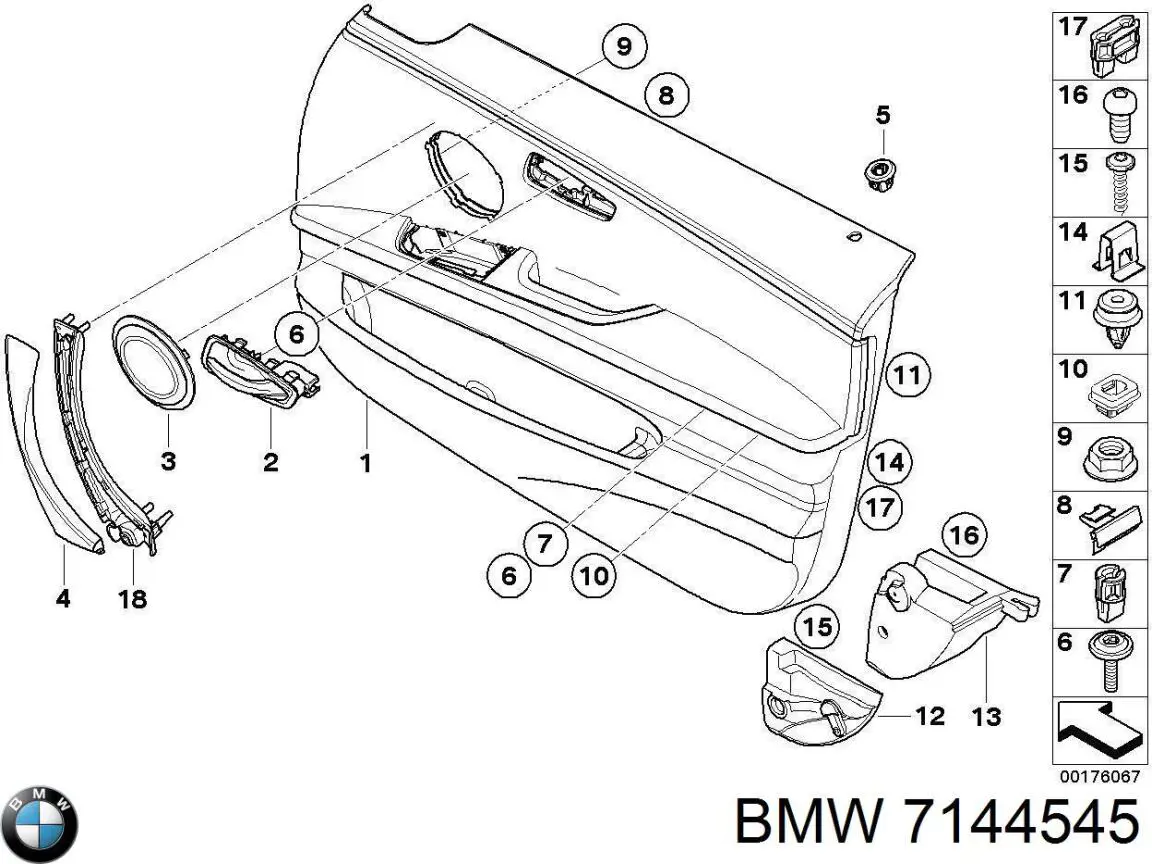 7144545 BMW Ручка дверей лівоих, зовнішня, перед/зад